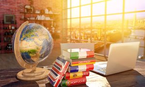 Languages,Learning,And,Translate,,Communication,And,Travel,Concept,,Books,With