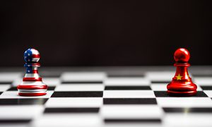 Usa,Flag,And,China,Flag,Print,Screen,On,Pawn,Chess.it