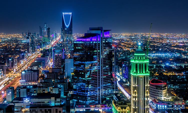 Kingdom,Of,Saudi,Arabia,At,Night,View,February,14,,2020