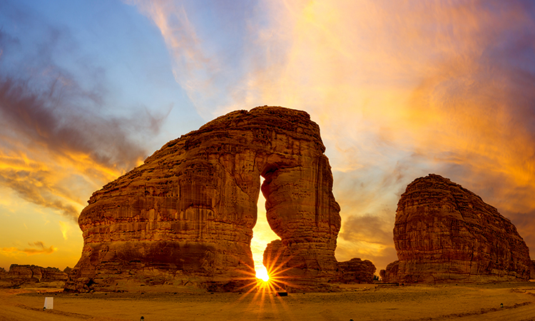 Elephant,Rock,Outcrop,Geological,Formation,At,Sunset,Near,Al,Ula,