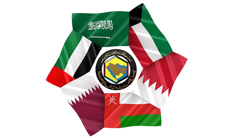 3d,Illustration,Of,Gcc,Country,Flags,Arranged,In,Around,The