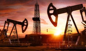 Oil,Gas,Exploring,,Production,Business.,Oil,Pumps,,Drilling,Derricks,From