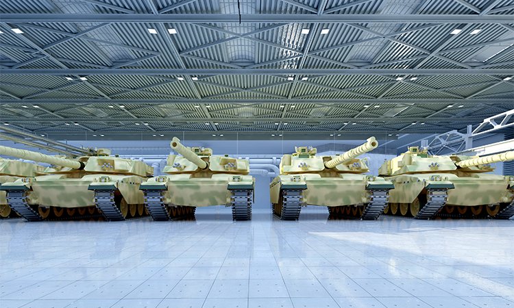 Military,Vehicle,In,The,Garage.