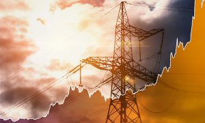Transmission,Tower,And,Raising,Sparkline,Chart,Representing,Electricity,Prices,Rise