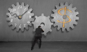 Man,Linking,Concrete,Gears,For,Time,Is,Money,Concept