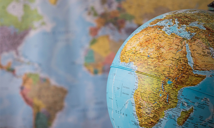 Africa,And,Middle,East,Map,On,A,Globe,With,Earth