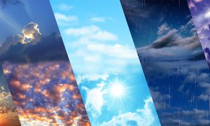 Photos,Of,Sky,During,Different,Weather,,Collage.,Banner,Design