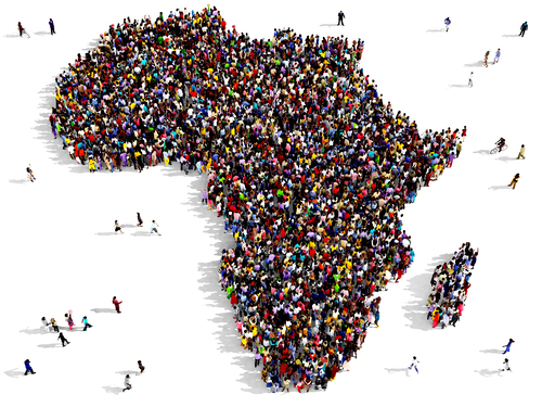 Large,Group,Of,Black,And,White,People,,Seen,From,Above,