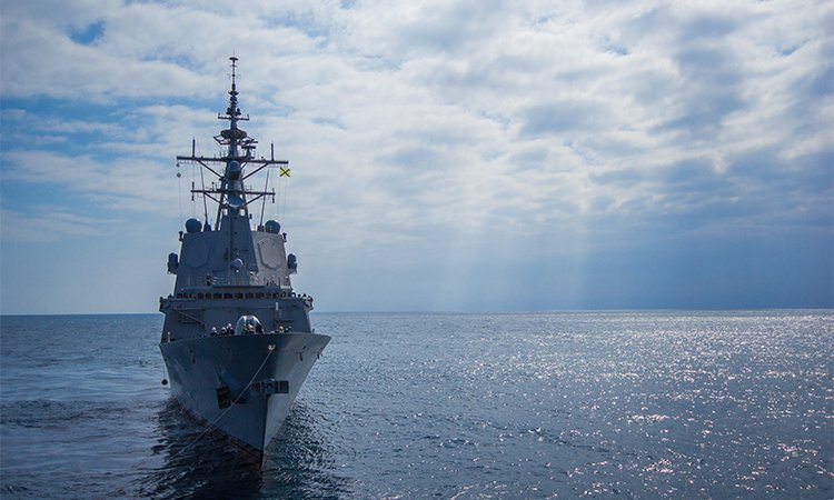 A,War,Ship,Frigate,At,Sea,In,A,Nato,Operation
