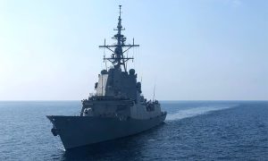 Us,Navy,Nato,Ship,Sailing,At,Sea,During,Nato,War