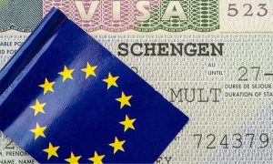 Berlin,-,Feb,10:,Close-up,Of,Schengen,Visa,With,Flag