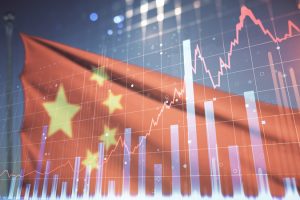 Multi,Exposure,Of,Virtual,Abstract,Financial,Graph,Interface,On,Chinese