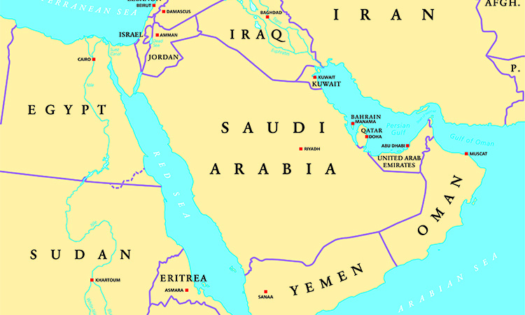 Middle East political map