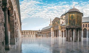 Day,Panoramic,View,Of,The,Umayyad,Mosque,Under,The,Blue