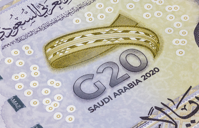 Detailed,Close,Up,Of,20,Saudi,Riyal.,Saudi,Arabian,Currency