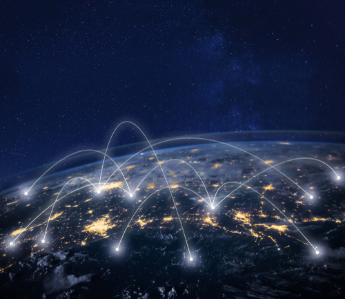 Network,Connection,Technology,,Global,Business,Communication,,Planet,Image,From,Nasa