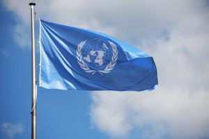 Bonn, North Rhine-Westphalia, Germany - May 14, 2019: Flag of th