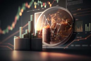 Growth strategy business graph analysis concept. AI Generation