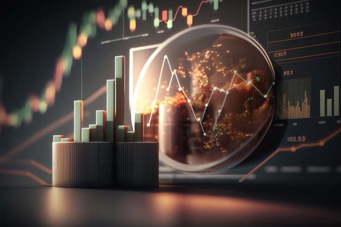 Growth strategy business graph analysis concept. AI Generation
