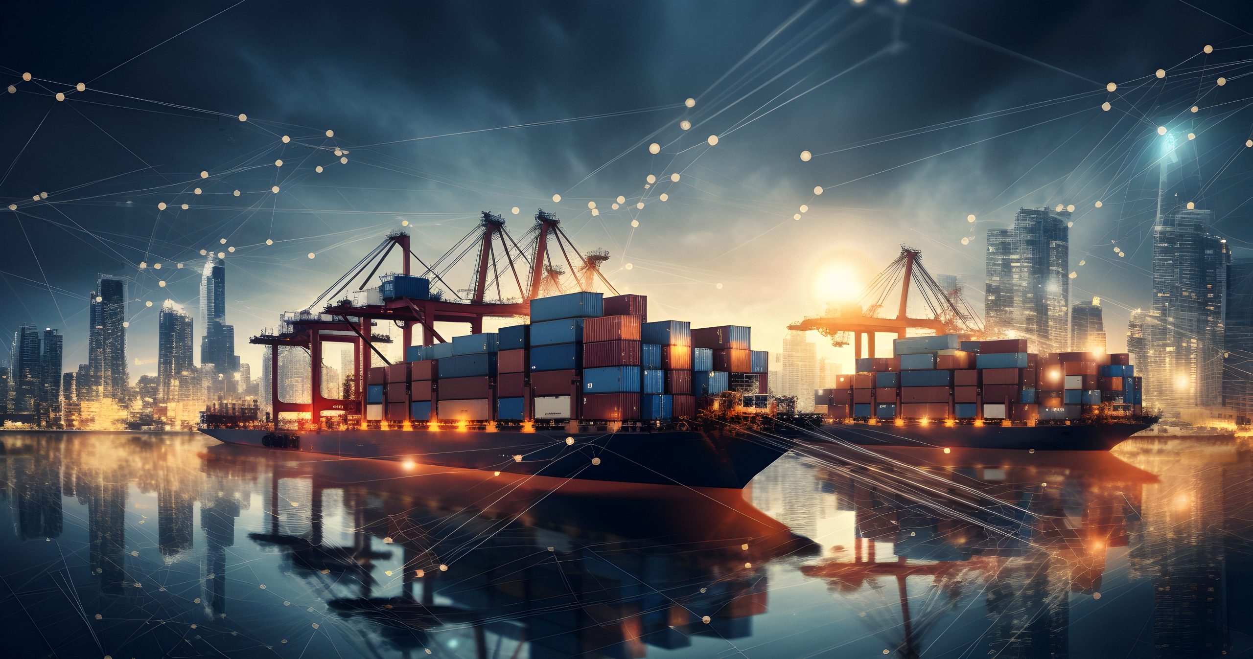 distribution concept, transporting goods, connected networks,