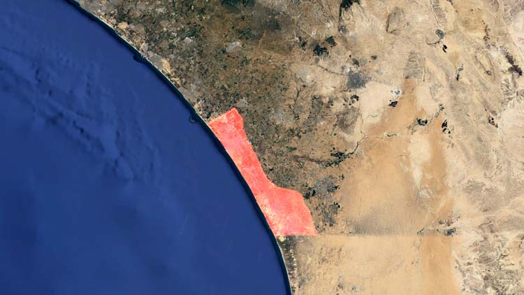 Gaza,Strip,,October,20,2023:,A,3d,Satellite,Map,Of