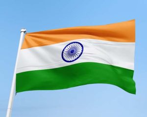 India,National,Flag,Waving,In,Blue,Sky,,14,August,,Independance