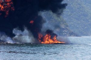 Bomb,Explosion,In,Sea