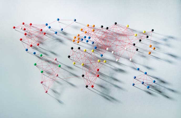 Global,Communications.,Various,Connections,Implying,A,World,Map