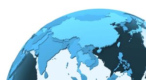 Asia on translucent Earth