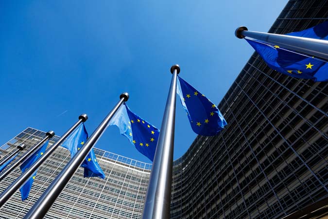 European,Flags,In,Front,Of,The,Berlaymont,Building,,Headquarters,Of