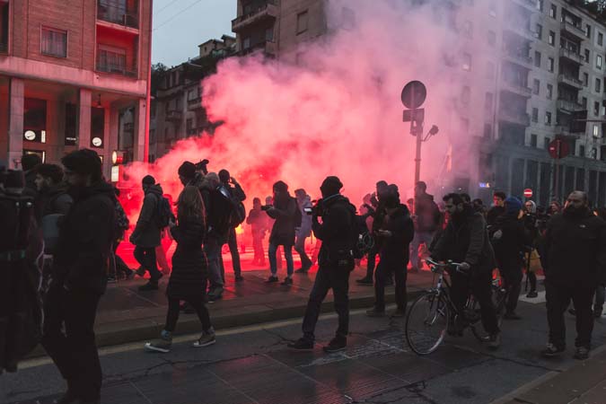 Milan,,Italy,-,February,24:,Thousands,Of,Anti-fascist,Activists,March