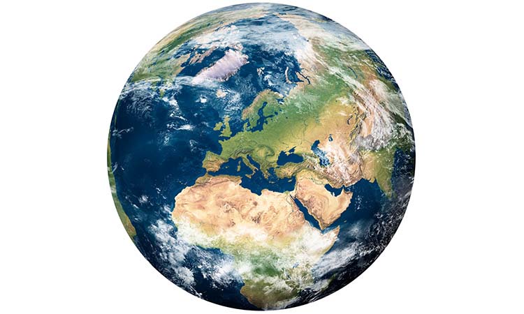 Planet,Earth,With,Clouds,,Europe,And,Part,Of,Asia,And