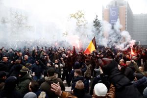 Protesters,Of,Right-wing,And,Far-right,Flemish,Associations,Take,Part,In