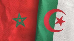 Algeria,And,Morocco,Two,Folded,Flags,Together,3d,Rendering