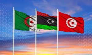 Flag,Of,Tunisia,,Libya,And,Algeria.,Three,Countries,Of,The