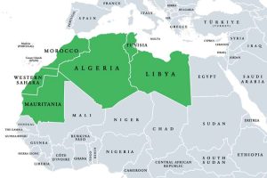 Maghreb,,Arab,Maghreb,Or,Also,Northwest,Africa,,Political,Map.,Part