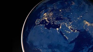 Earth,Photo,At,Night,,City,Lights,Of,Europe,,Middle,East,