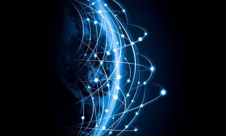 Blue,Vivid,Image,Of,Globe.,Globalization,Concept.,Elements,Of,This