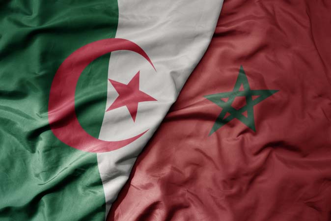 Big,Waving,National,Colorful,Flag,Of,Algeria,And,National,Flag