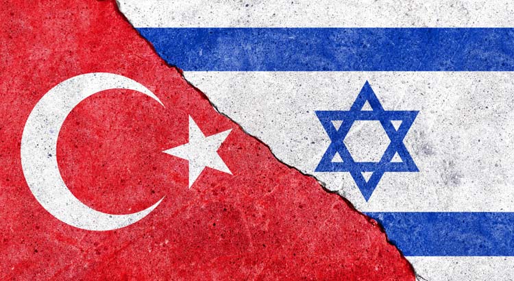 The,Israeli,And,Turkish,Flags,Are,Both,Made,Of,Cracked
