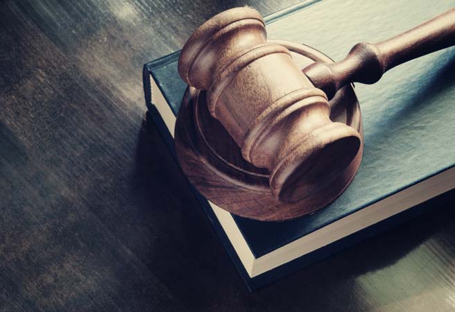 Judge,Gavel,And,Legal,Book,On,Wooden,Table,,Justice,And