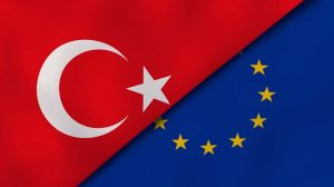 Two,States,Flags,Of,Turkey,And,European,Union.,High,Quality