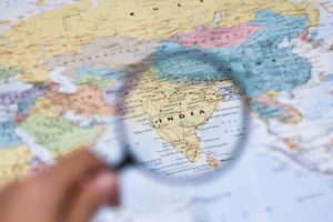 A,Magnifying,Glass,Focusing,On,India,,Making,The,Country’s,Details