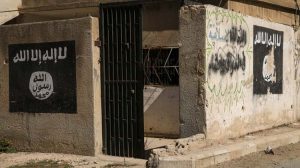 Aleppo,,Syria,18,Nov,2017:,Logos,Written,By,Isis,Fighters