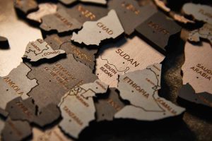 Wooden,Map,Of,Sudan,,South,Sudan,And,Central,African,Republic