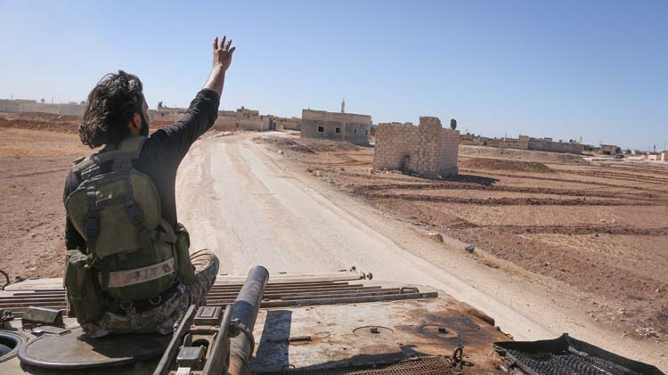 Aleppo,,Syria,16,October,2016:,Syrian,Opposition,Fighters,Raise,Their
