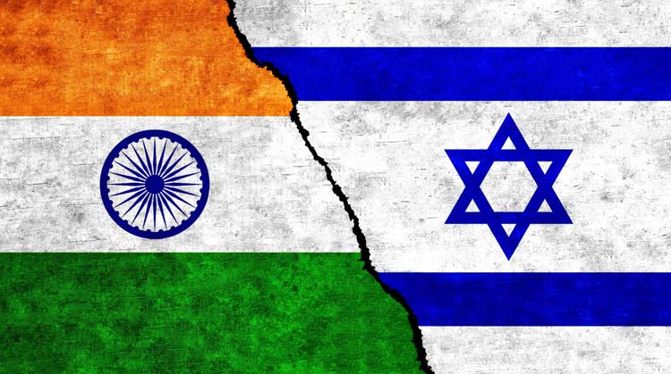 Israel,And,India,Flags,Together.,India,And,Israel,Relation,Concept