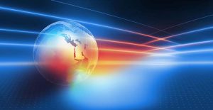 Earth,Globe,Inside,Studio,Space,With,Transferring,Lines,,Digital,World