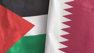 Qatar,And,Palestine,Two,Folded,Flags,Together,3d,Rendering