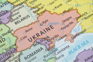 Macro,Photo,Of,Ukraine,Political,Map,With,Country,Frontiers,And